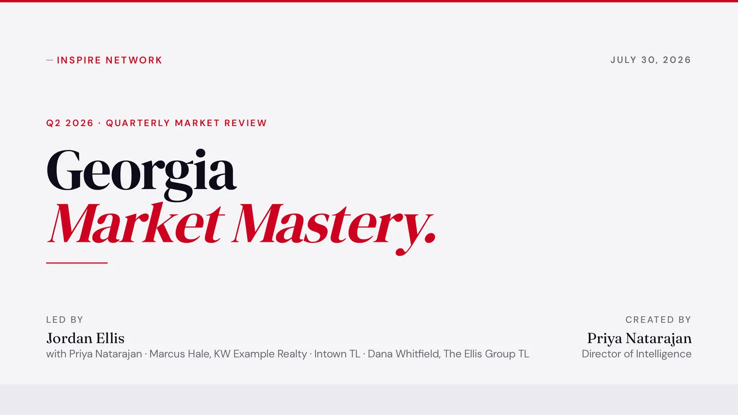 The cover — this quarter, your presenters, your Market Center
