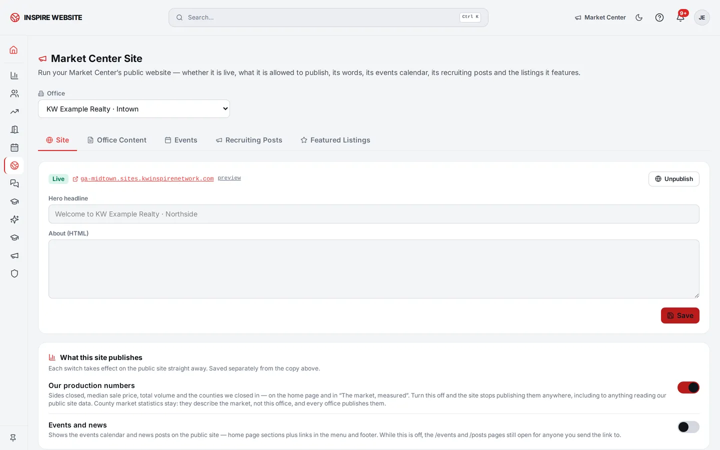 Site editor