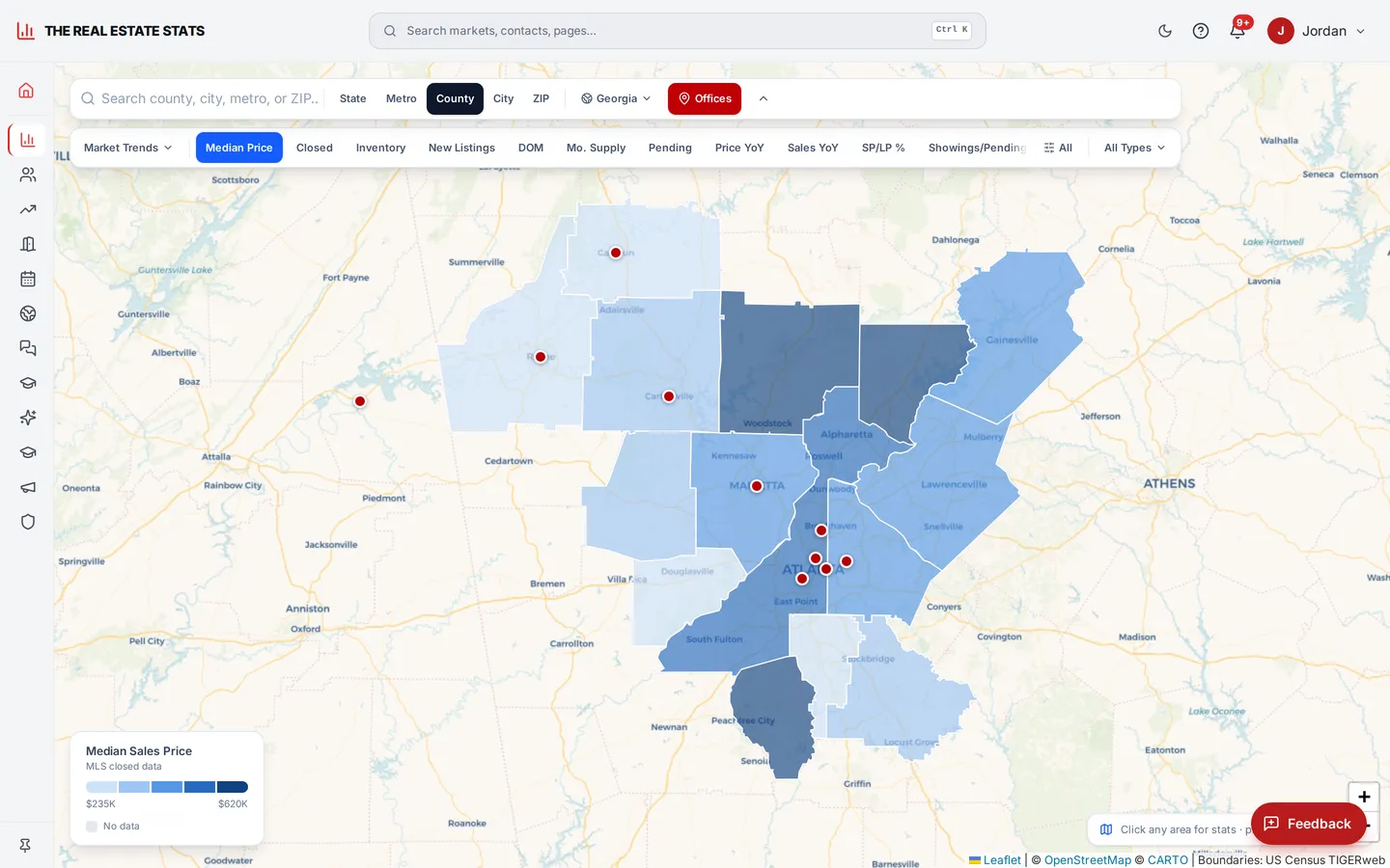 Metric explorer on the map